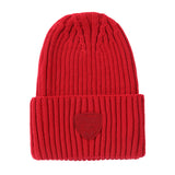 Red Ribbed Knit Beanie