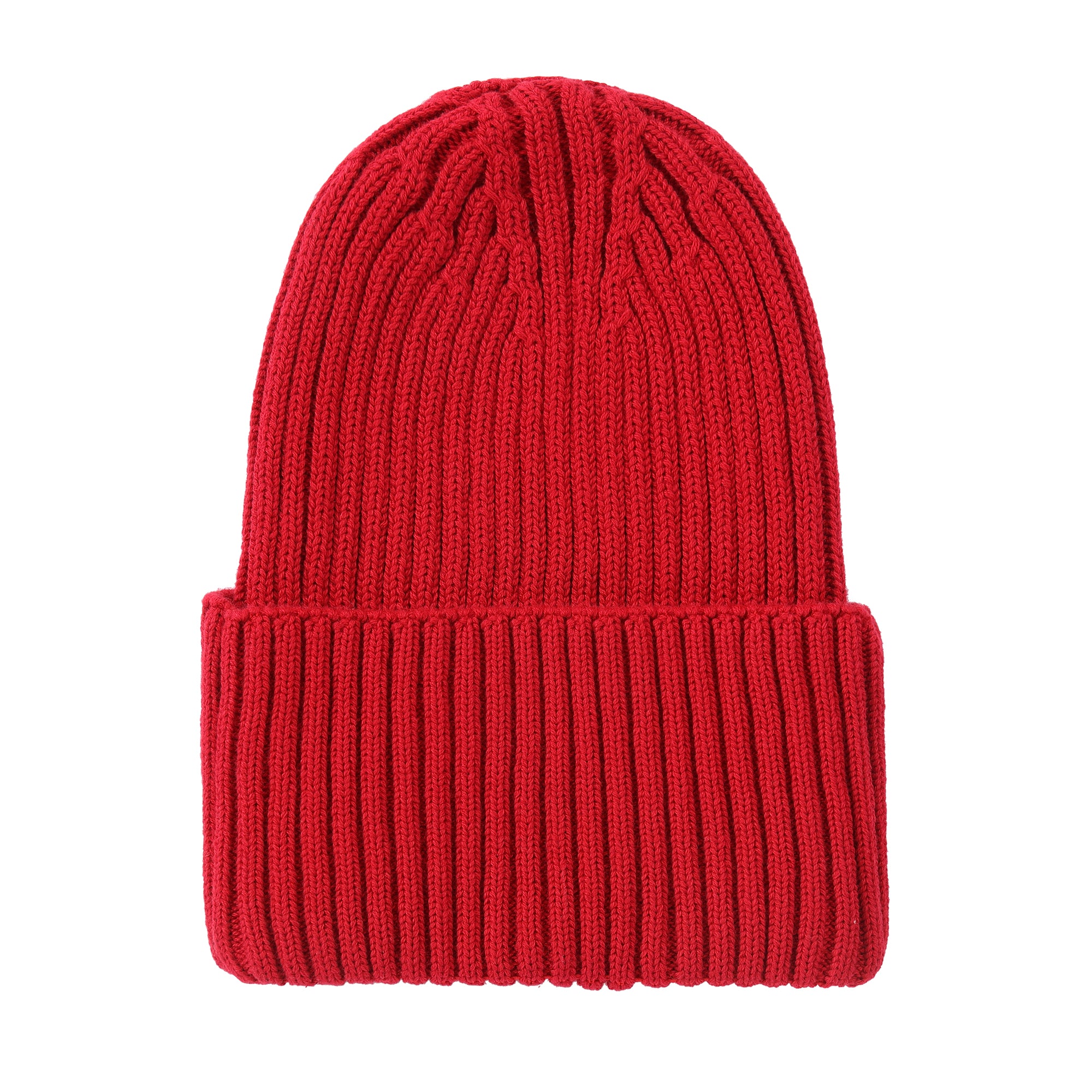 Red Ribbed Knit Beanie