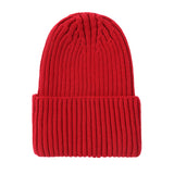 Red Ribbed Knit Beanie