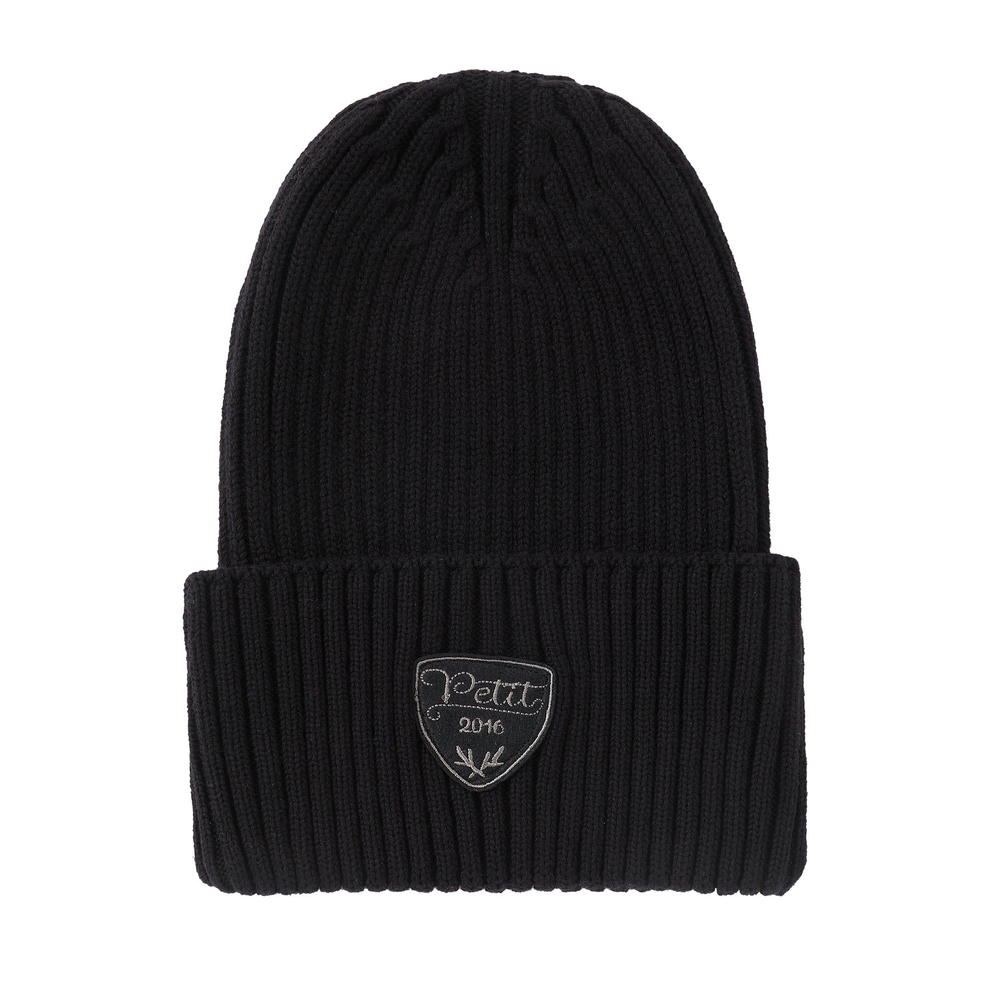 Black W/ Grey Patch Beanie