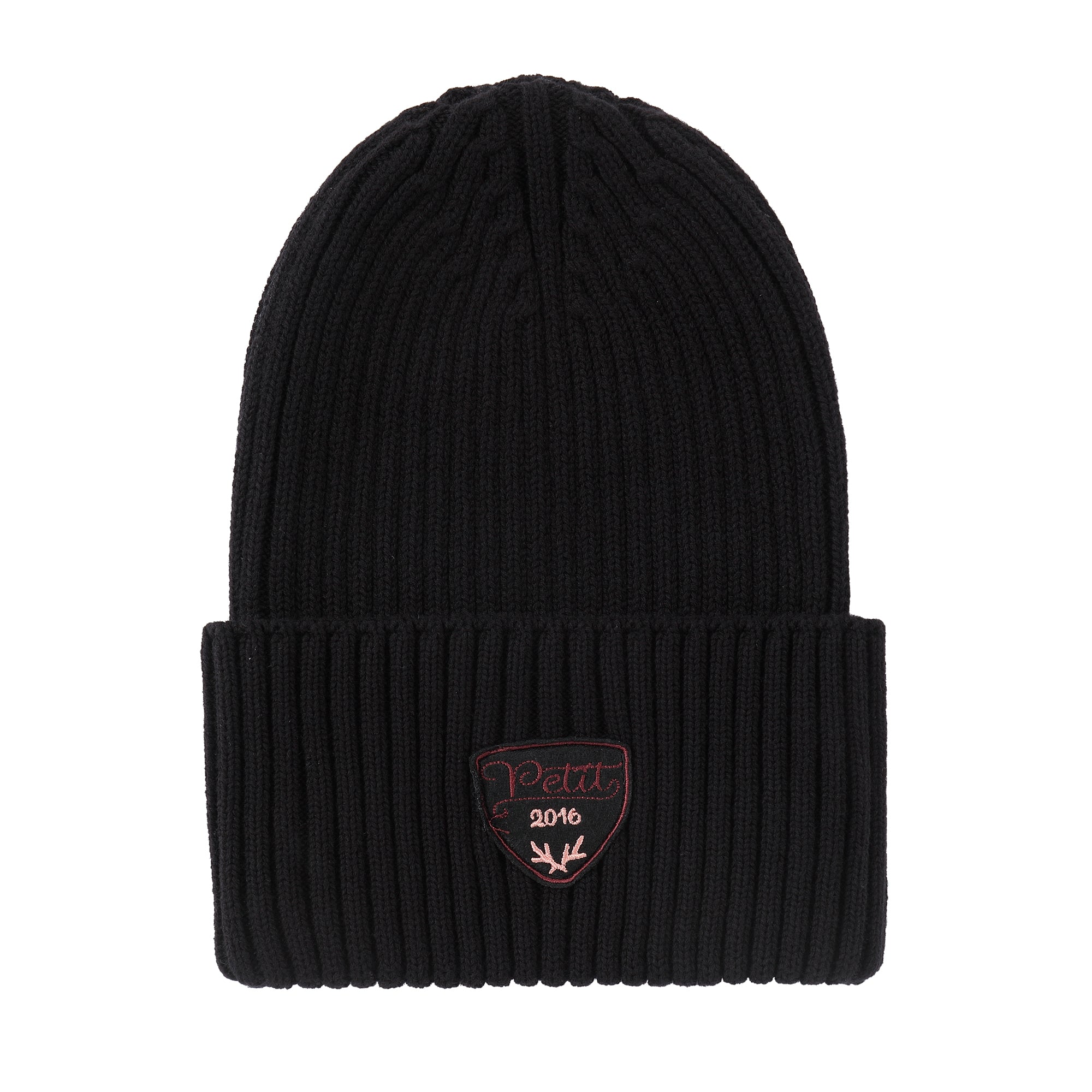 Black W/ Pink Patch Beanie