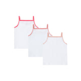 Girl 3pc Undershirt - White/ Colored Trim