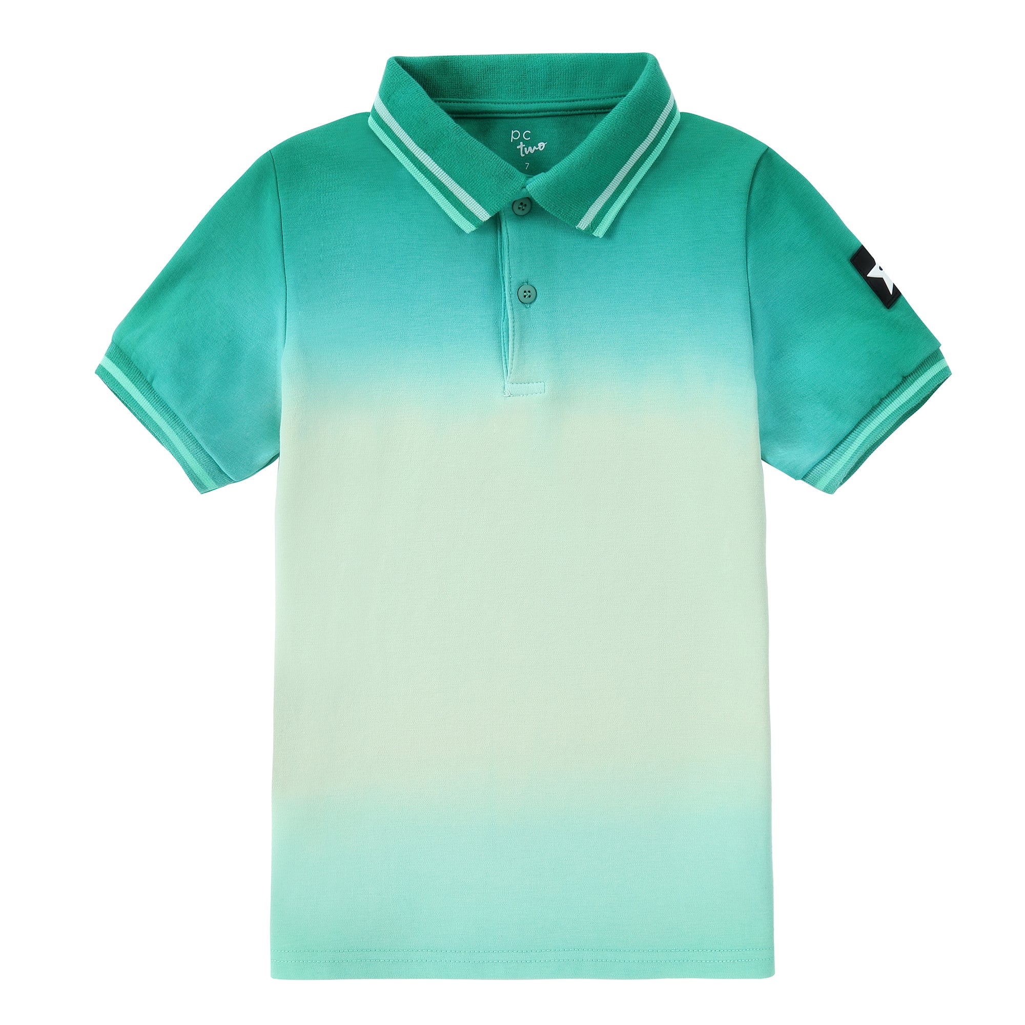 Green Ombre Dyed Short Sleeve Polo