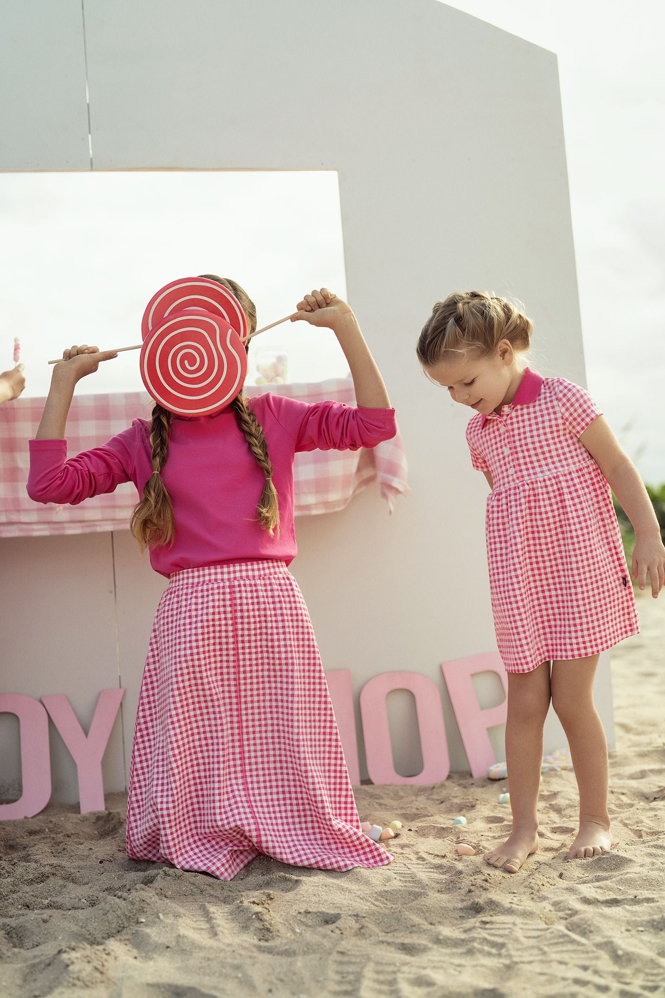 Girls Sweet Check Dress