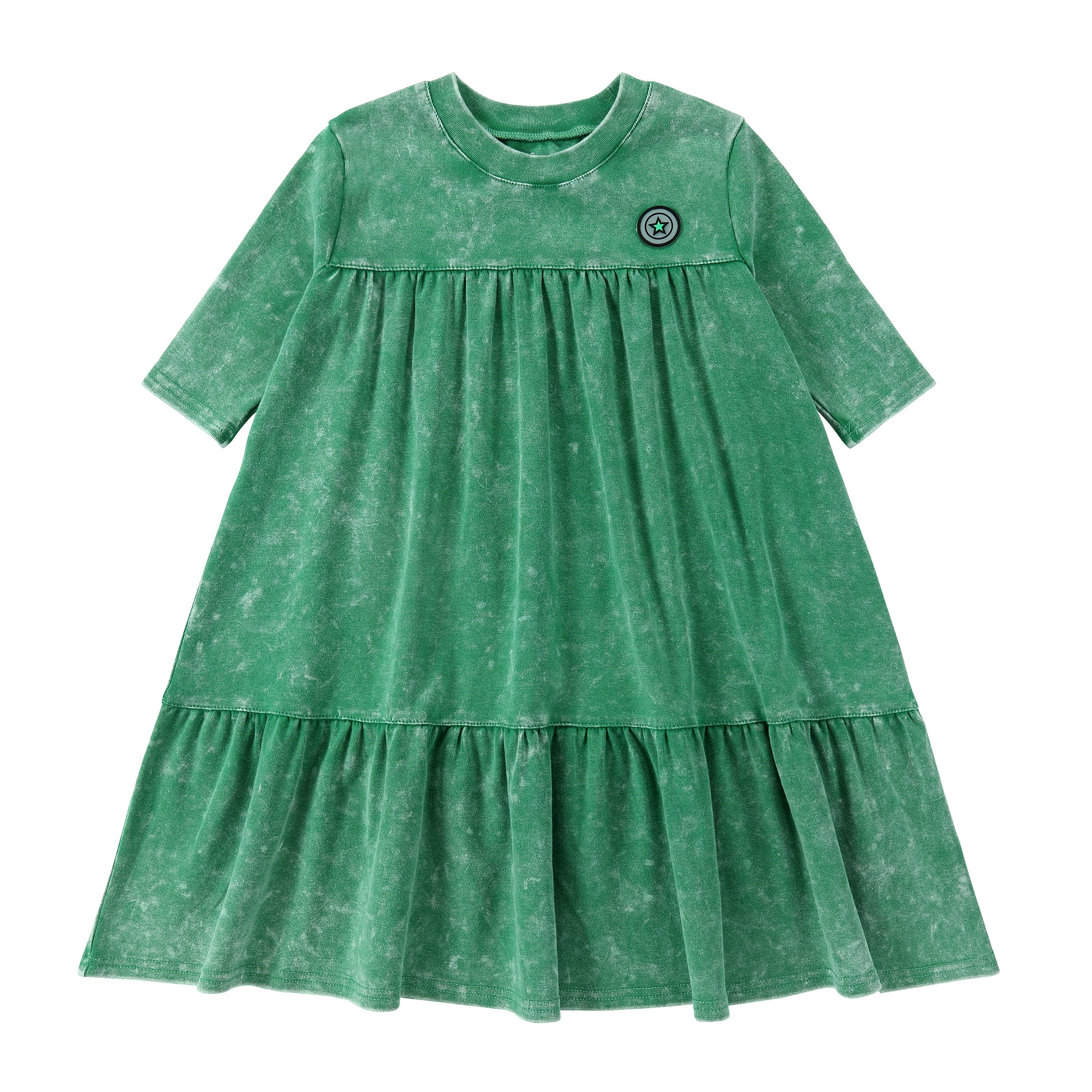 Green Wash Tiered Dress