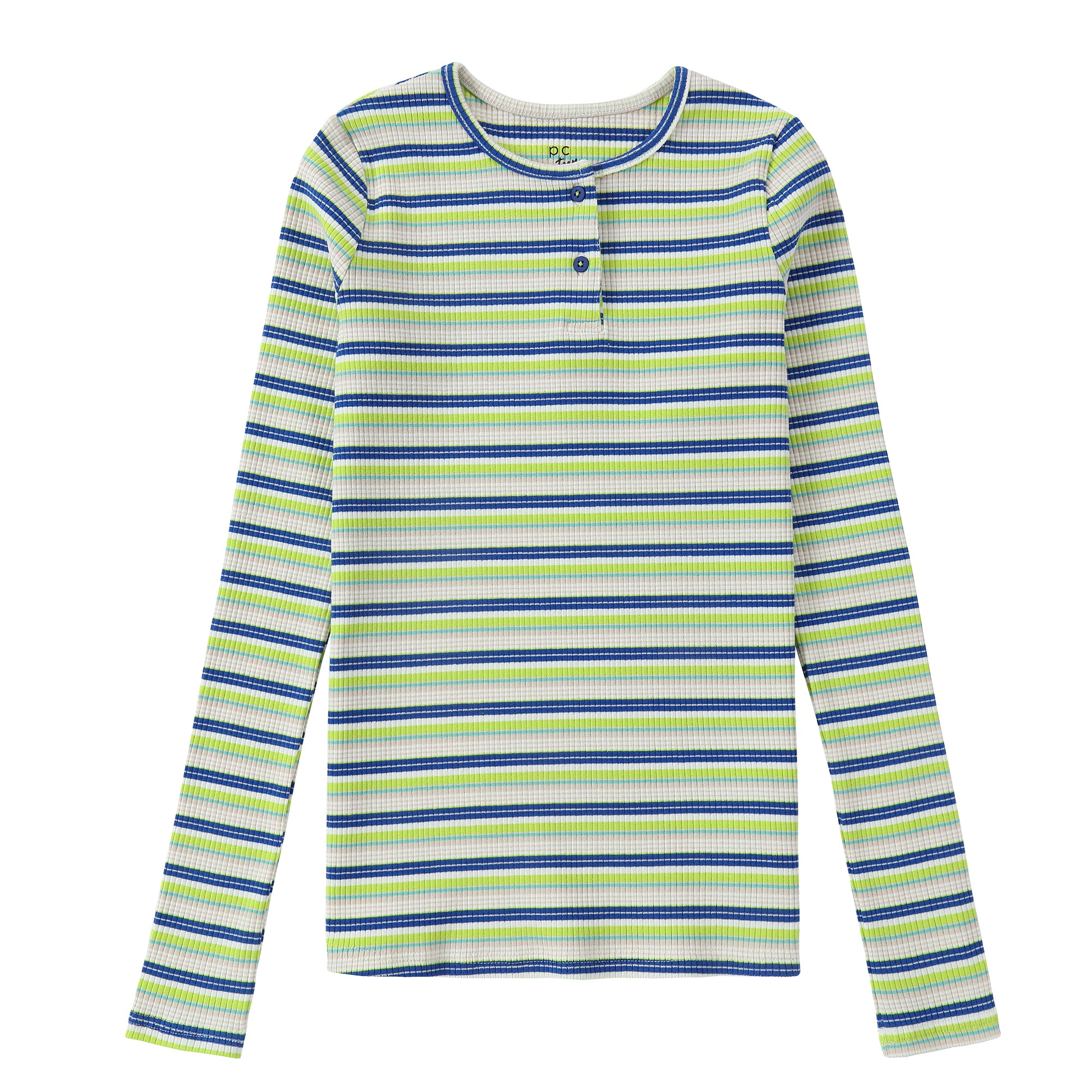 Lime Striped Henley T-Shirt