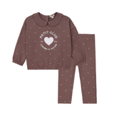 Baby Girls Mauve Brown Petite Club Sweatshirt Set