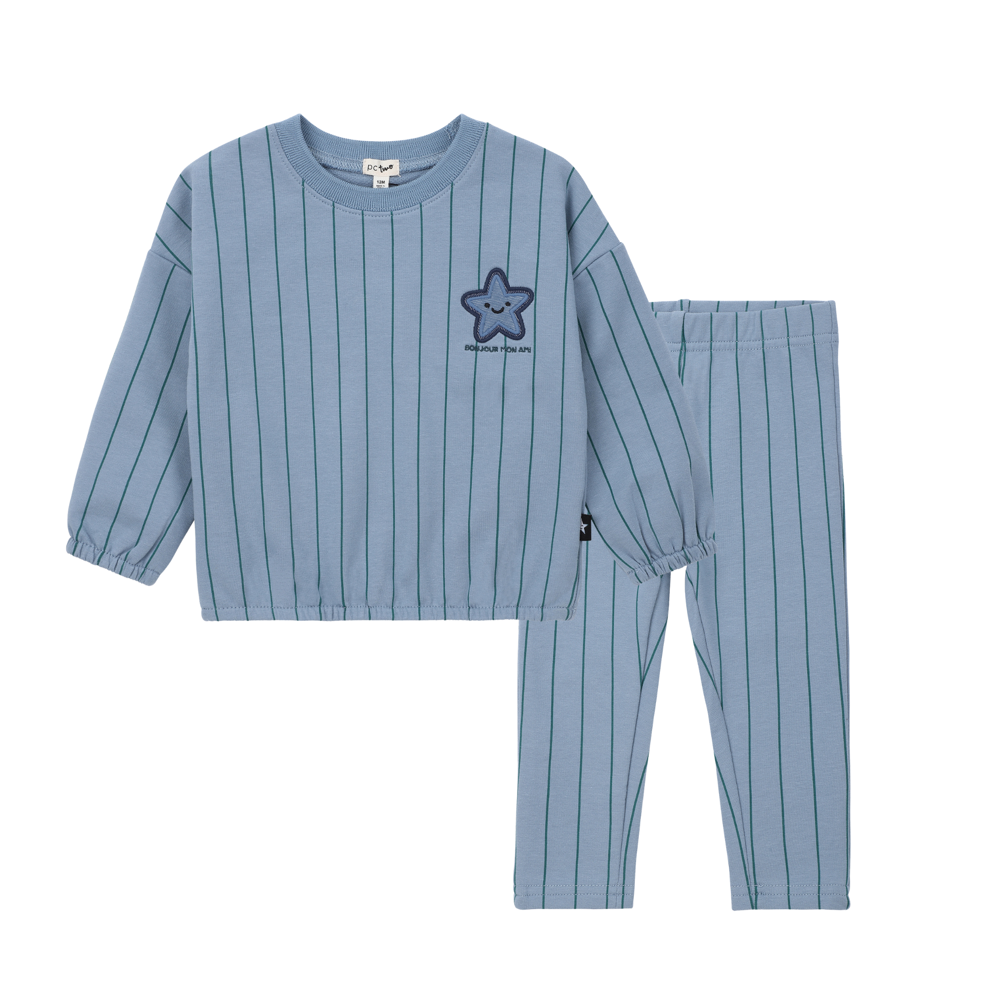 Baby Boys Blue Stripe Sweatshirt Set