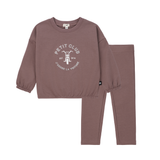 Baby Boys Mauve Brown Logo Sweatshirt Set