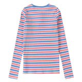 Blue & Pink Striped Henley T-Shirt