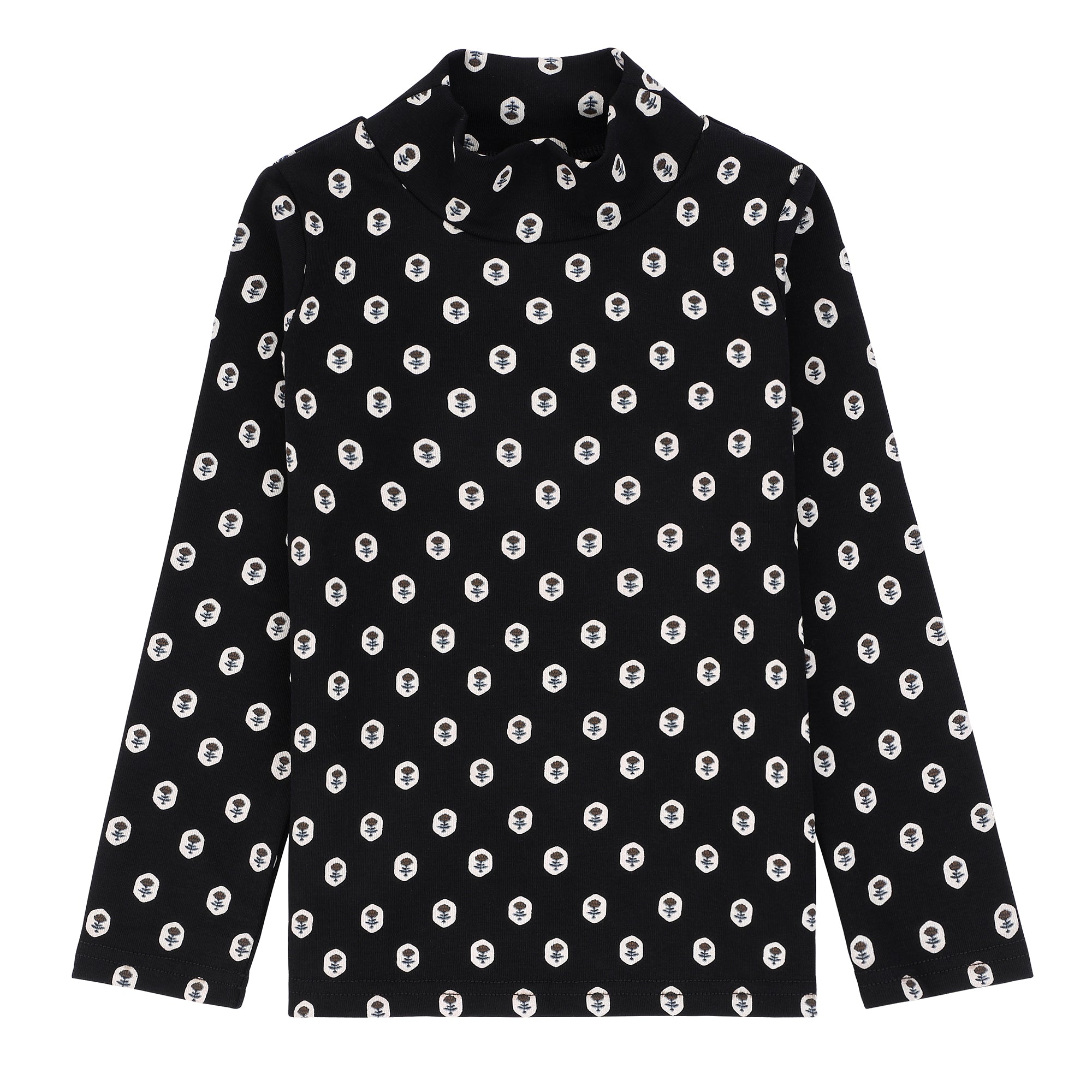 Girls Denim Stitch MockNeck