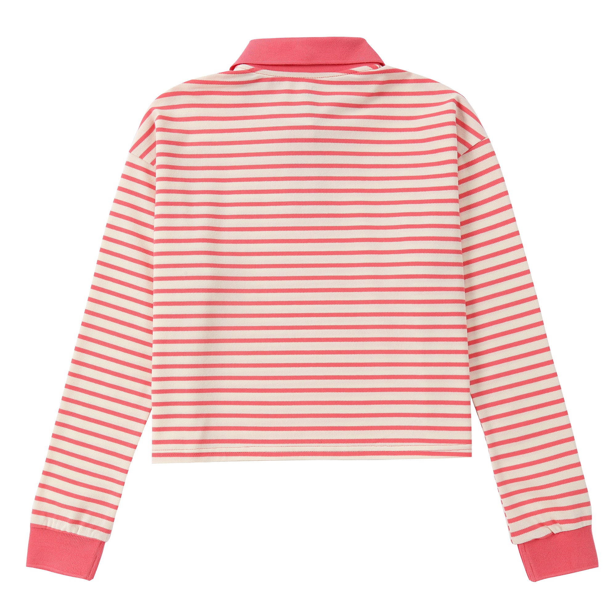 Pink Striped Collared Top