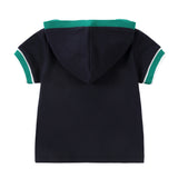 Navy Hooded T-Shirt With Tennis Patch