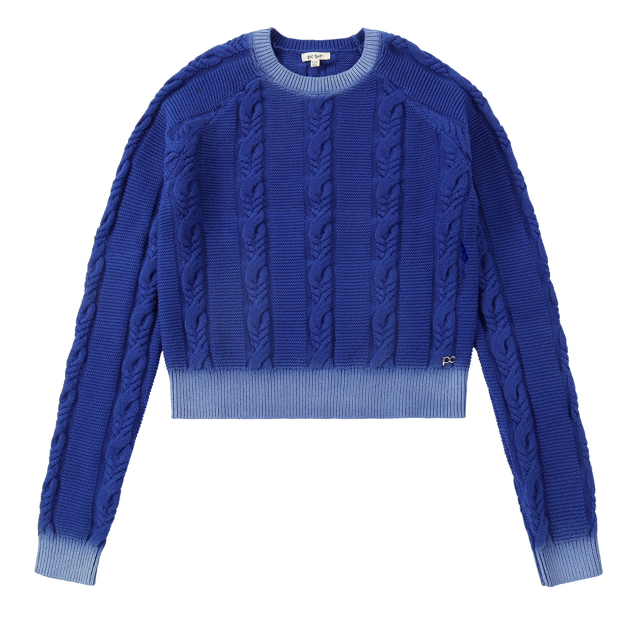 Blue Cable Knit Sweater