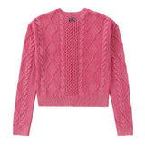 Pink Cable Knit Cardigan