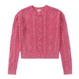 Pink Cable Knit Cardigan