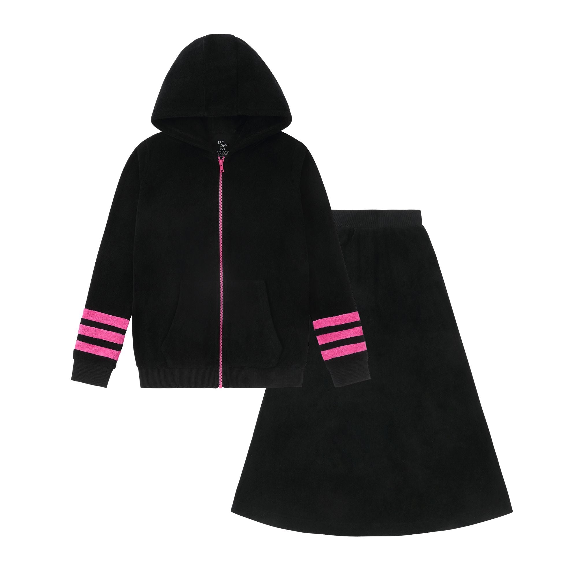 Teens Black & Pink Terry Set