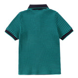 Navy & Green Striped Polo