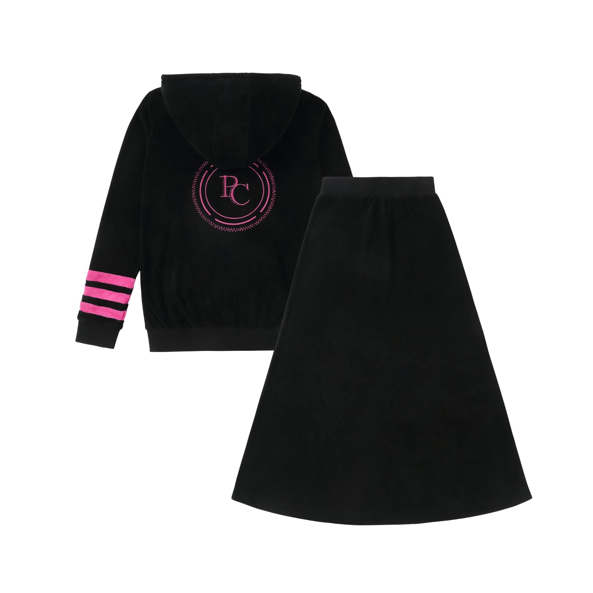 Teens Black & Pink Terry Set