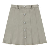 Sage Chino Paneled Button Skirt