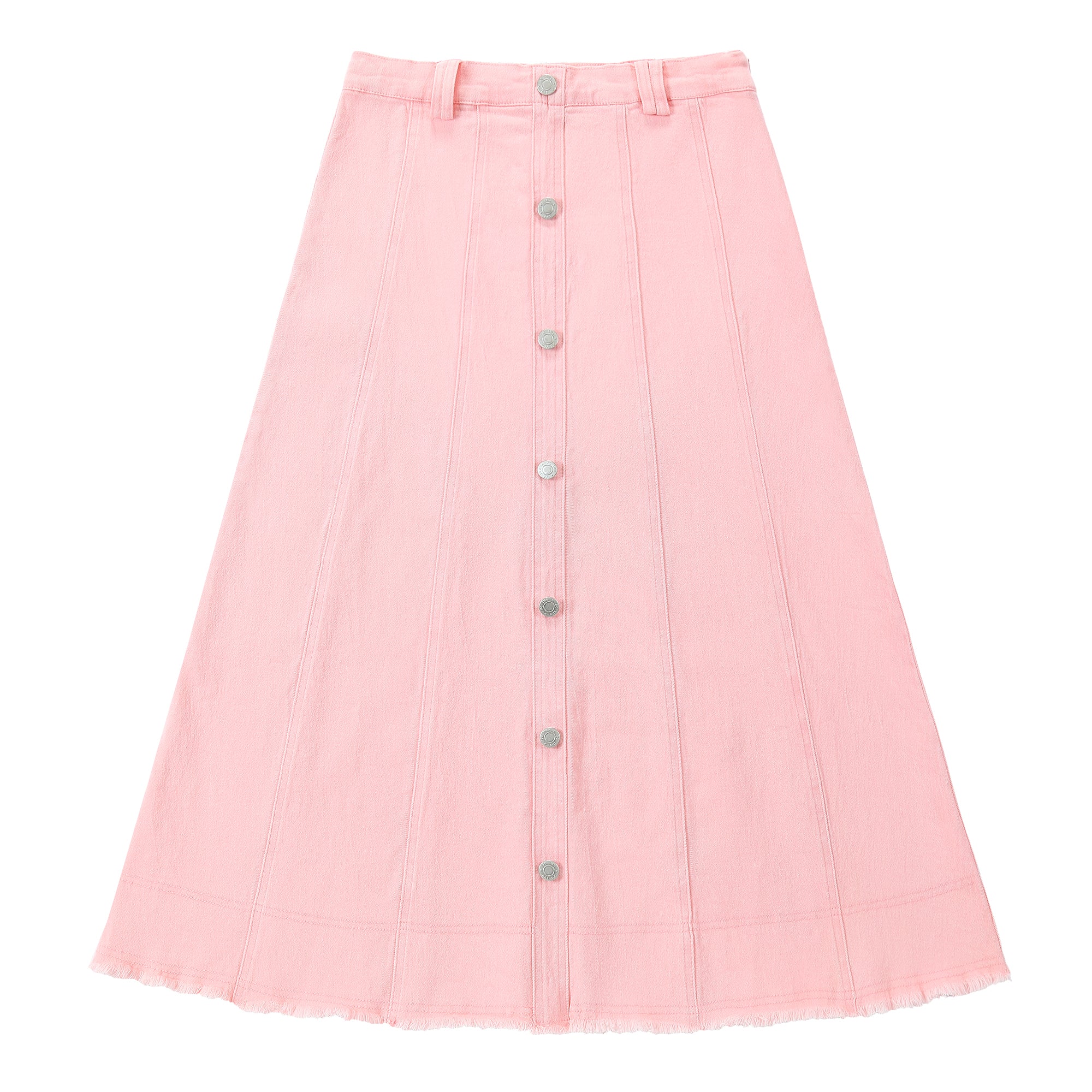 Pink Paneled Maxi Button Skirt – Petit Clair