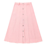 Pink Paneled Maxi Button Skirt