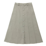 Sage Paneled Maxi Button Skirt