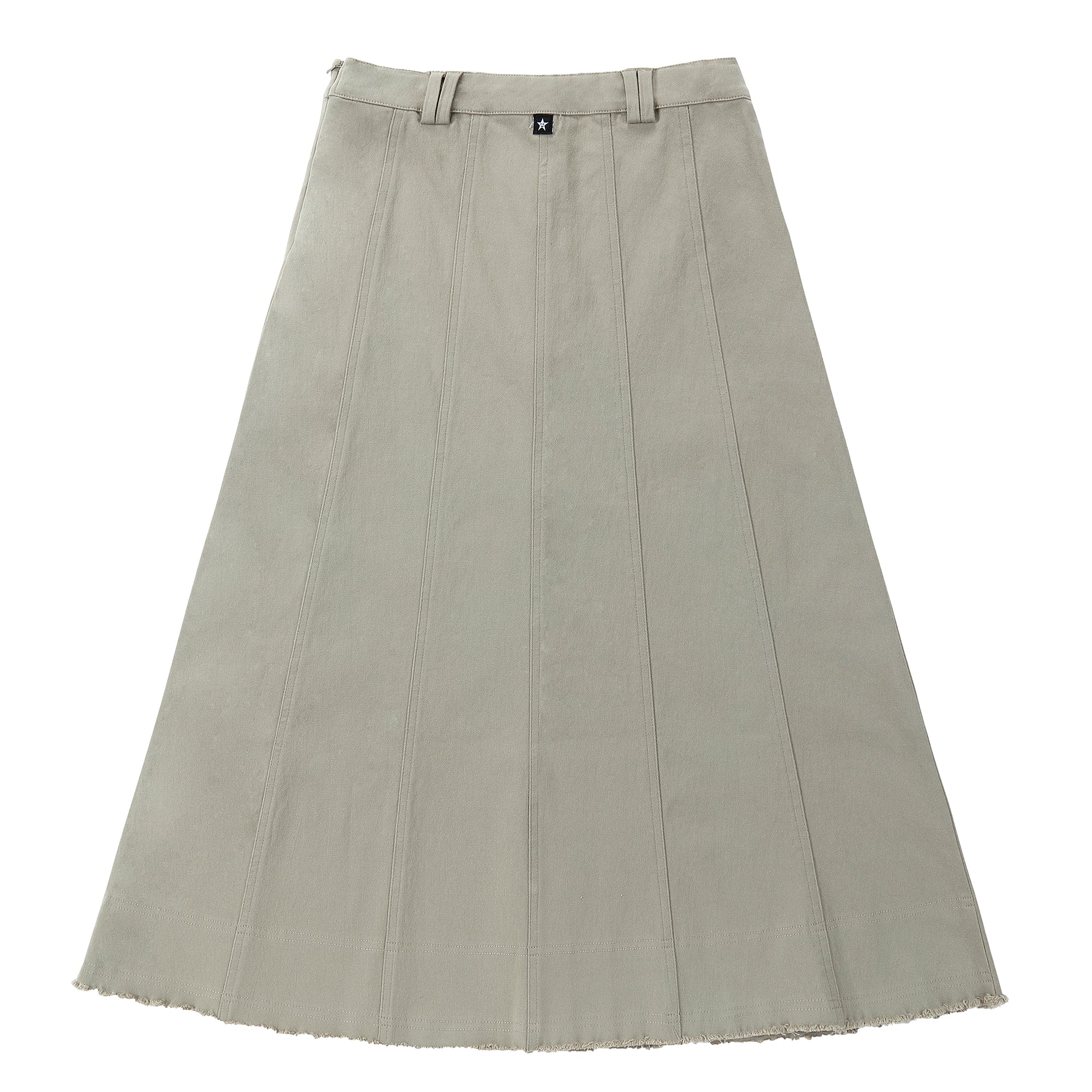 Sage Paneled Maxi Button Skirt