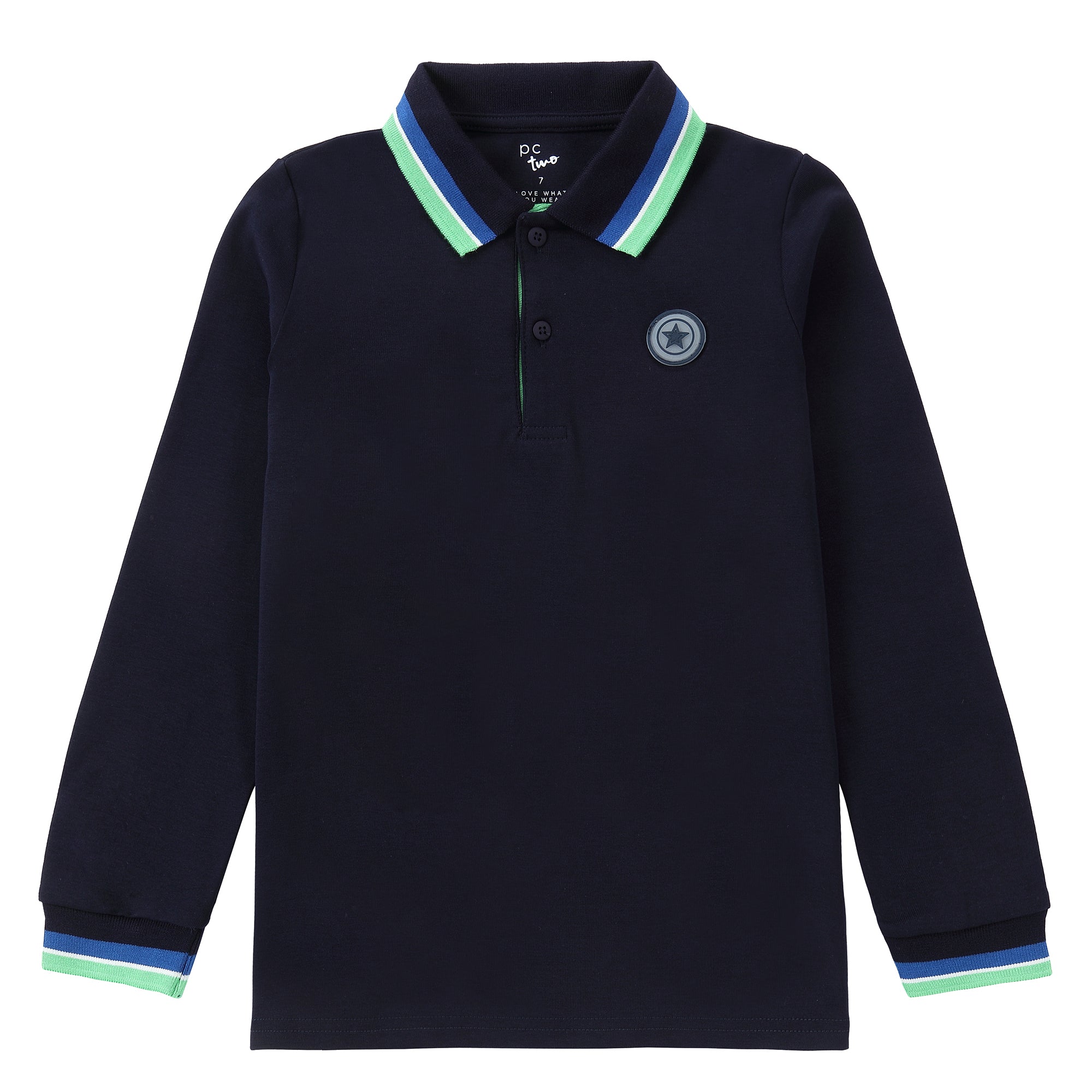 Navy / Green Trim Polo