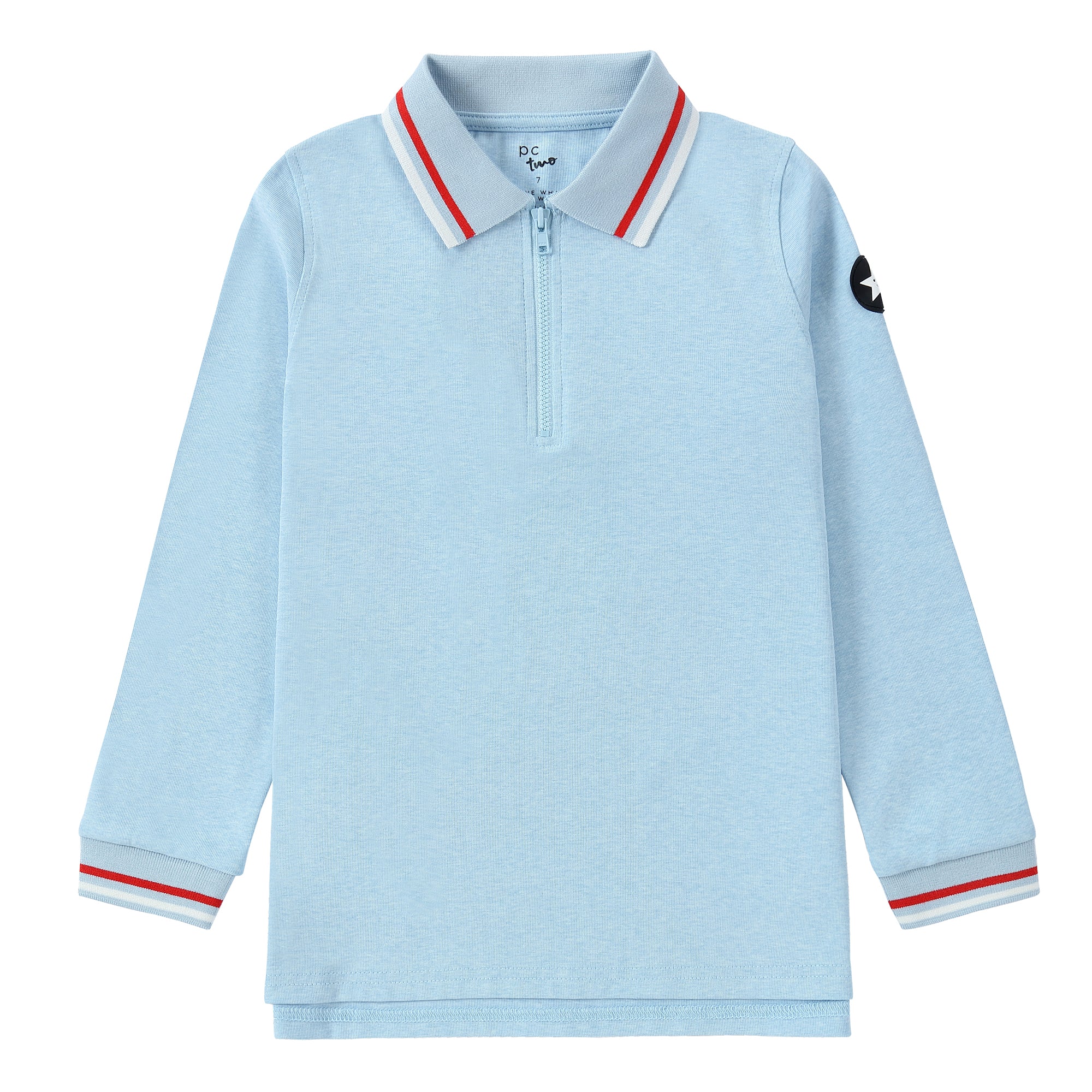 Light Blue/ Red Trim Polo