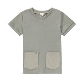 Sage T-Shirt With Chino Pocket Detail