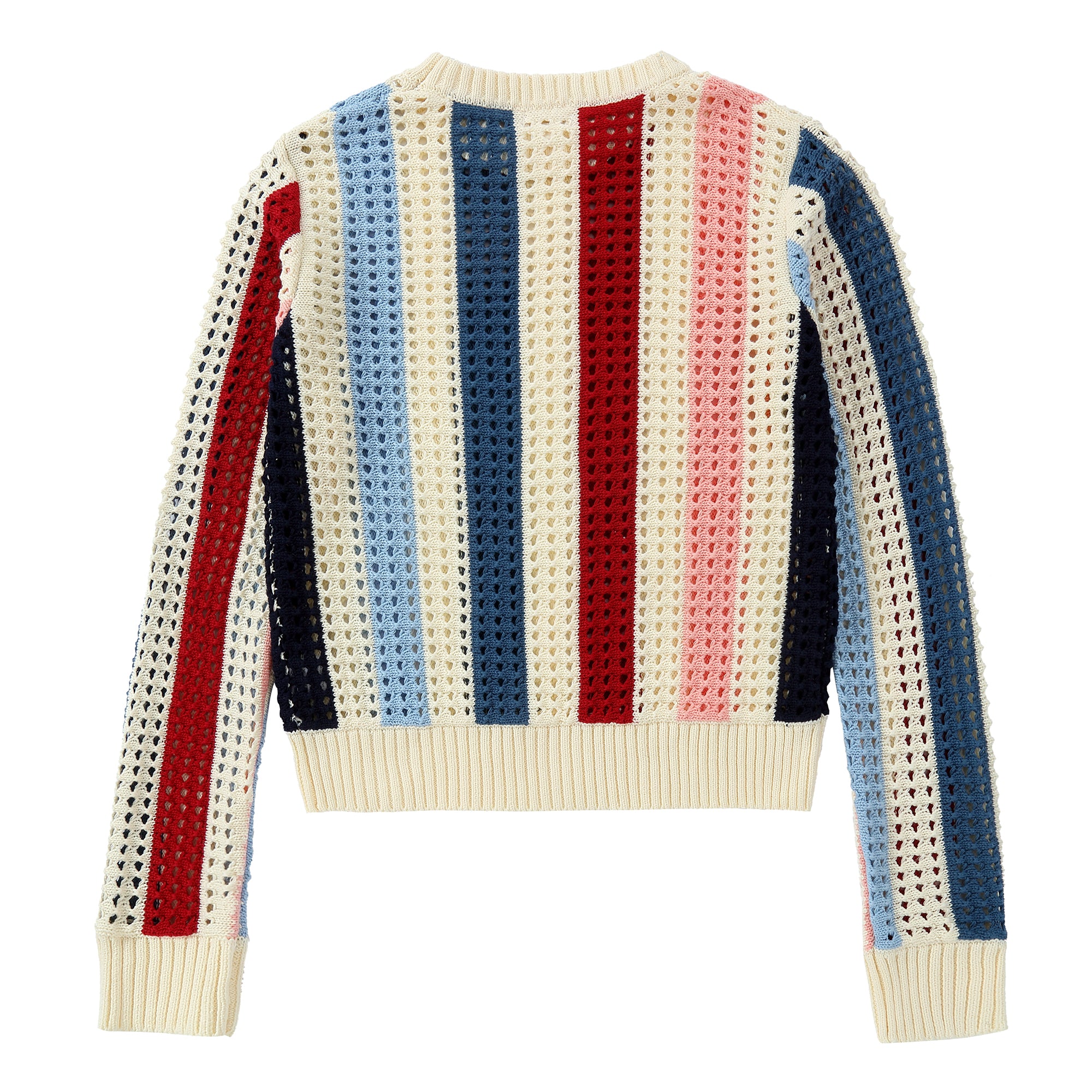 Color Block Open Knit Sweater