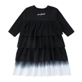 Black Dip Dye Tiered Dress