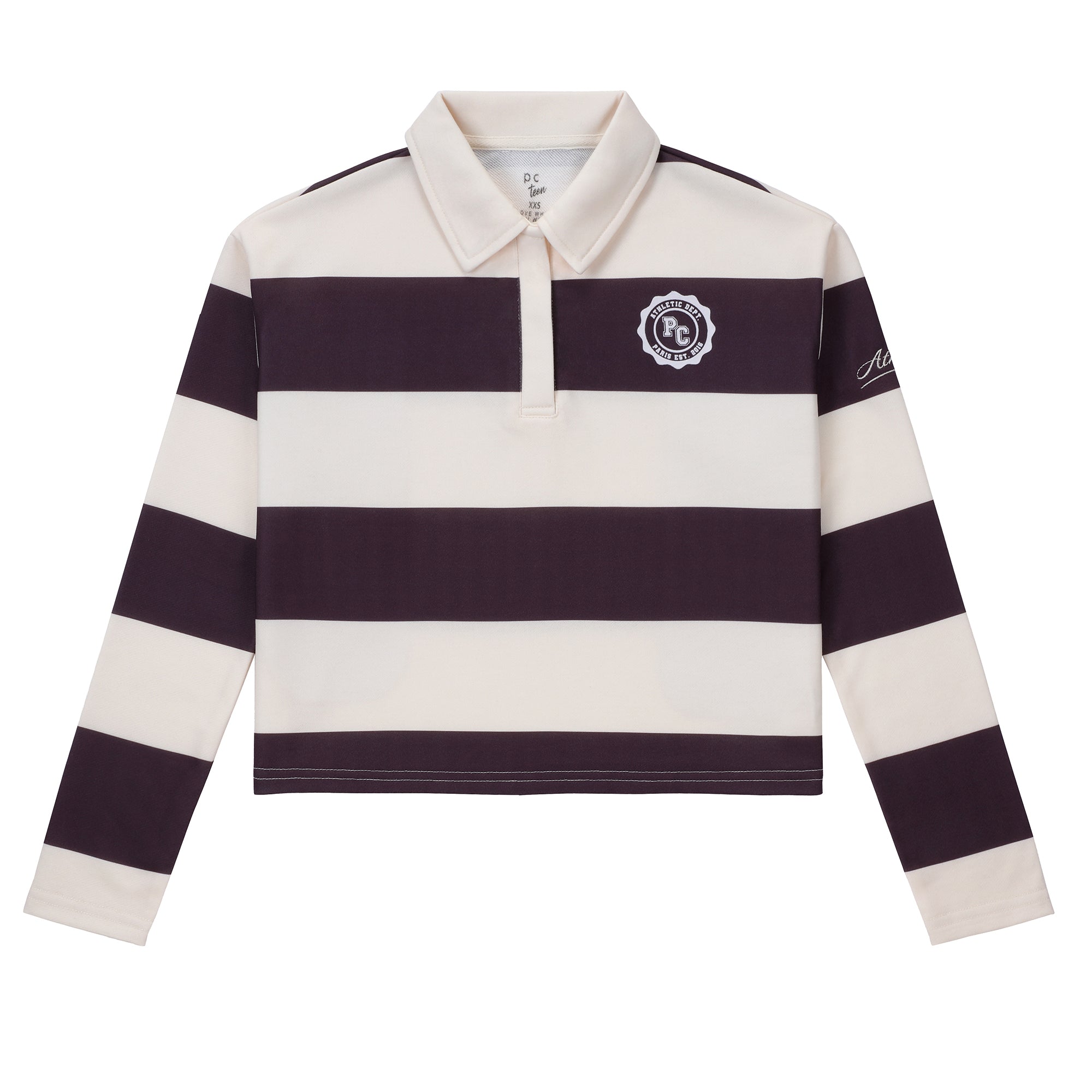 Teens Burgundy Stripe Collared Polo