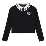 Teens Black Collared Polo