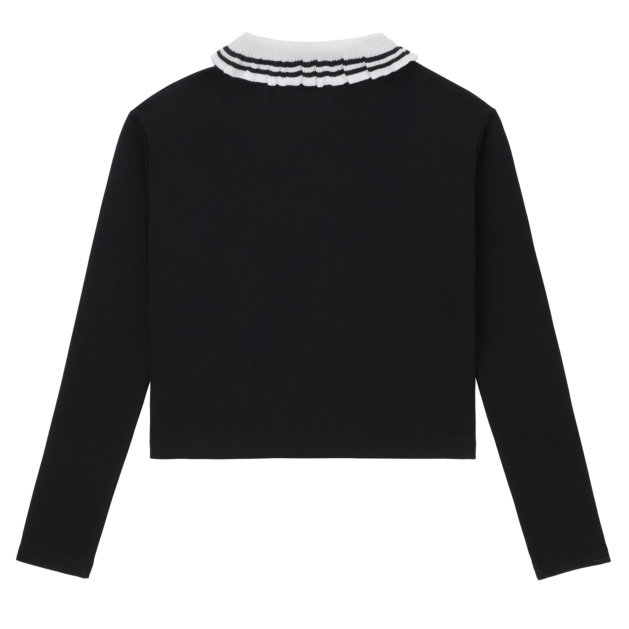 Teens Black Collared Polo