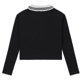 Teens Black Collared Polo