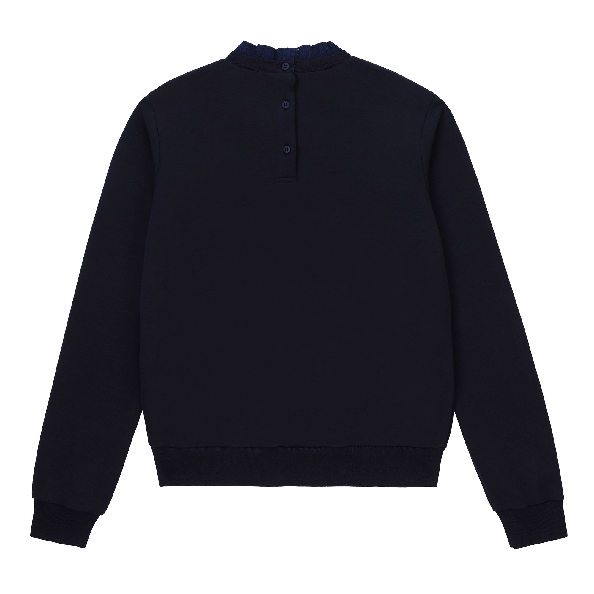 Teens Navy Ruffle Collar Sweatshirt