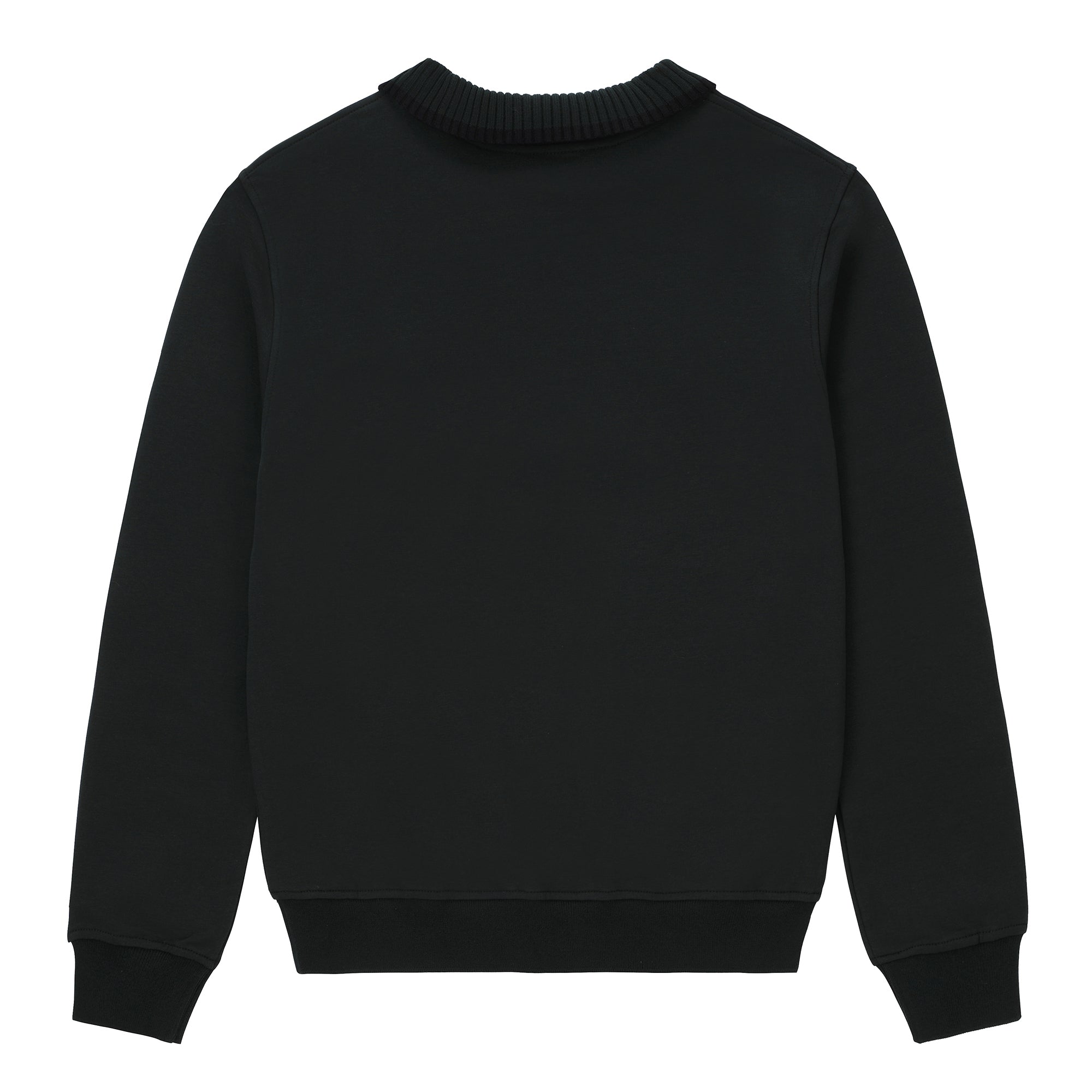 Teens Black Collar Sweatshirt with Ribbed Trimming