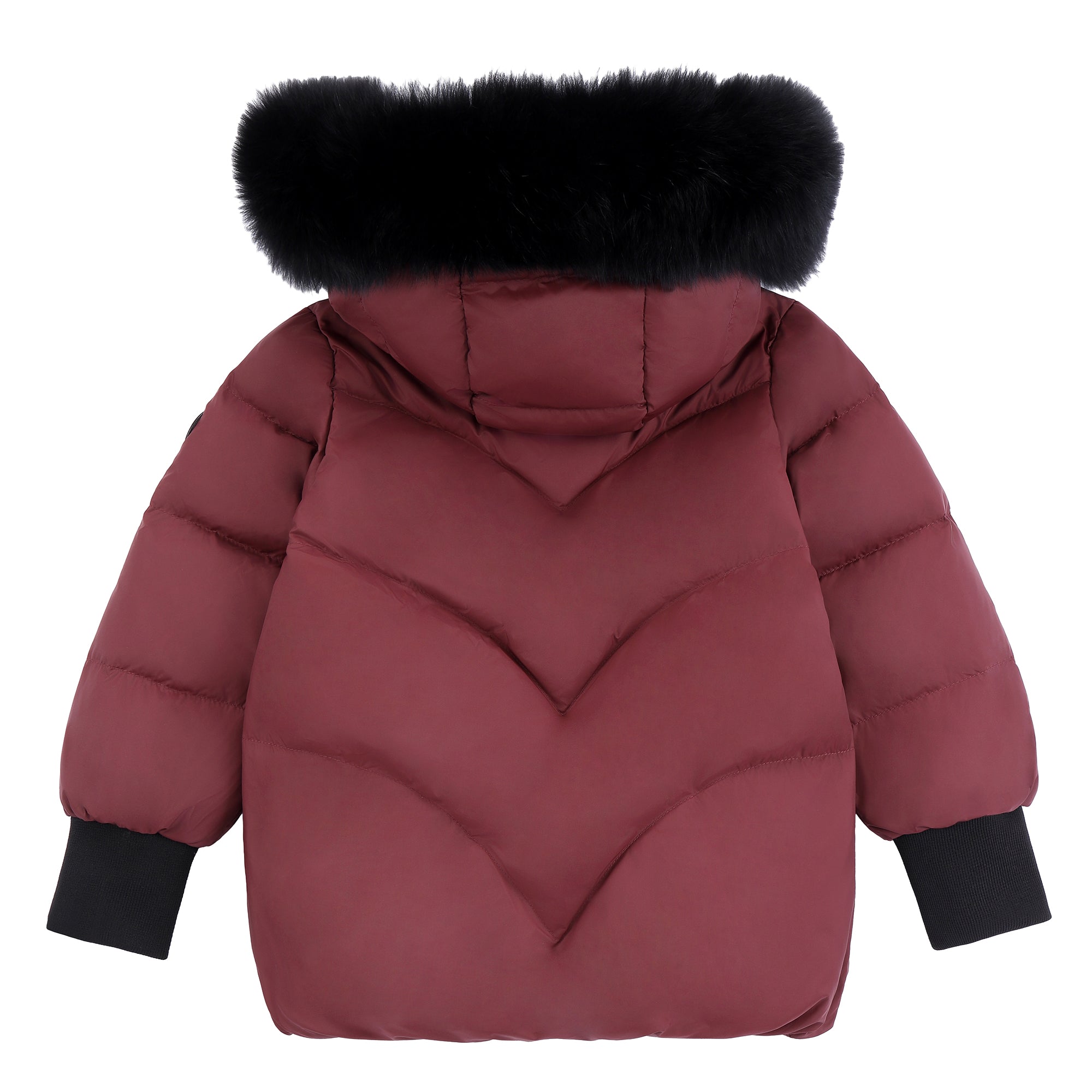 Girls Maroon & Black Winter Coat