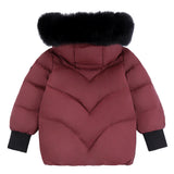 Girls Maroon & Black Winter Coat