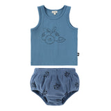 Blueberry Tank and Terry Bloomer Set