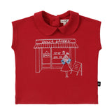 Red Collared T-Shirt With Shoppe Print