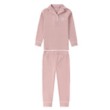 Light Pink Collar Pajama With White Accents