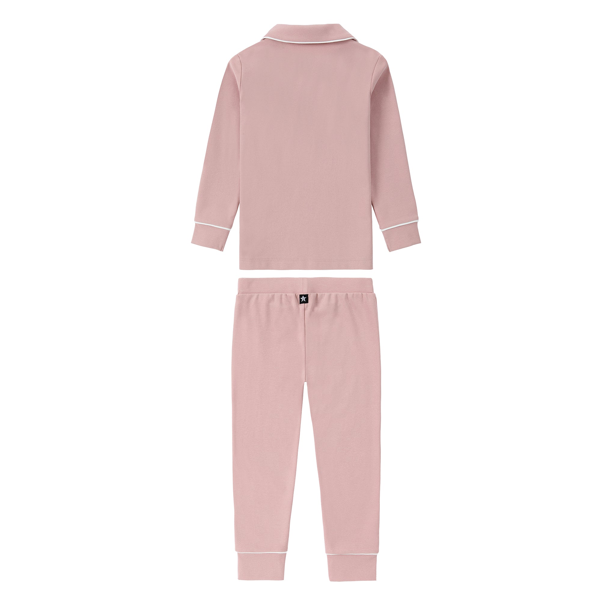 Light Pink Collar Pajama With White Accents