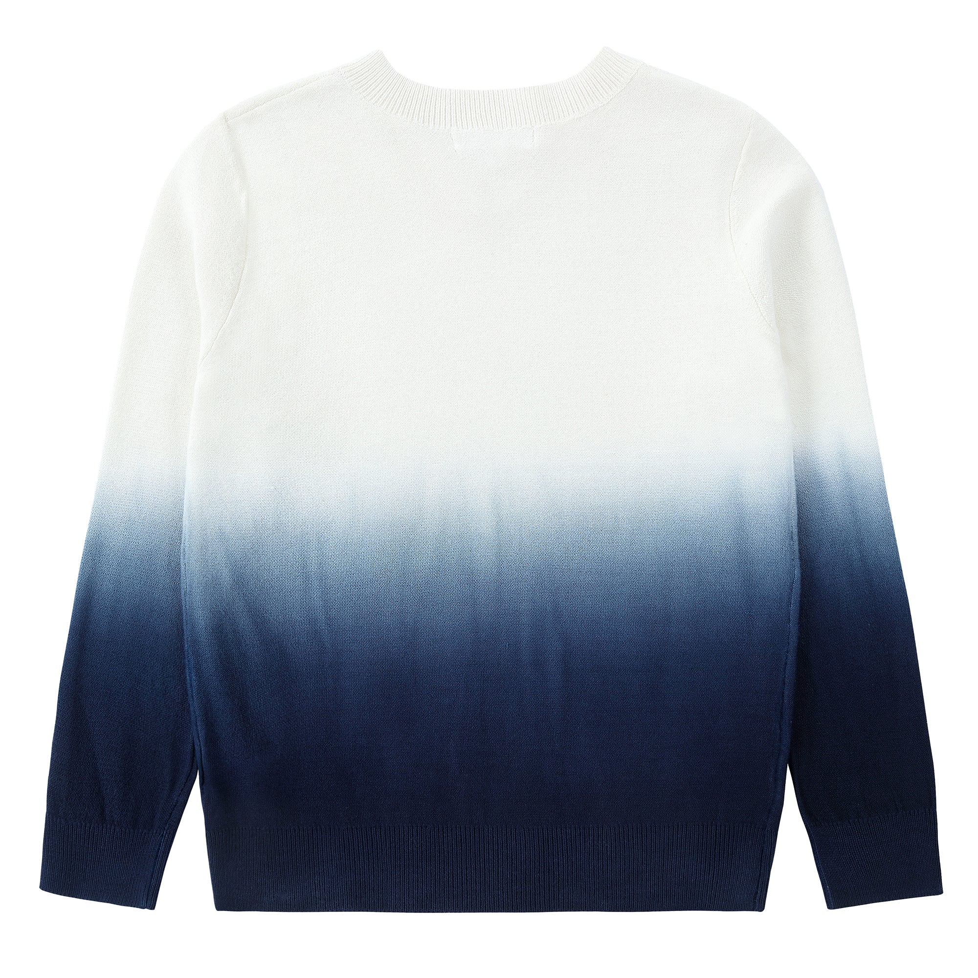 Navy Dip Dye Ombre V-Neck Sweater