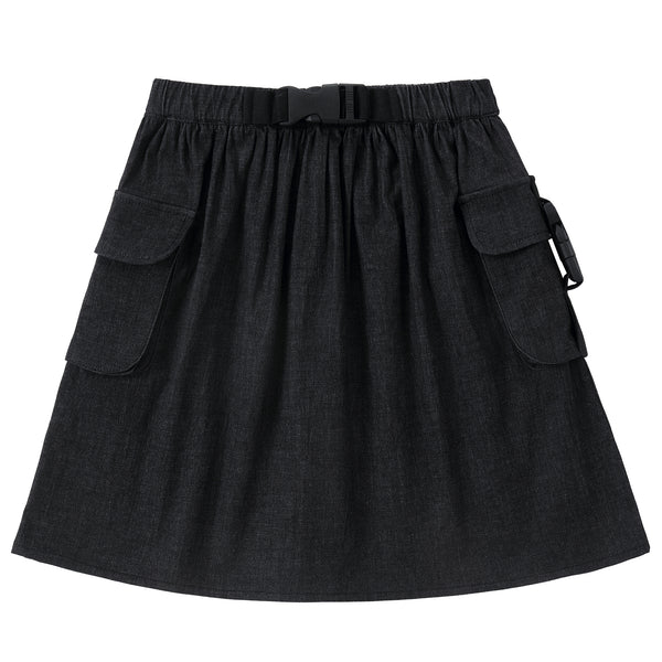Black Denim Buckle Skirt – Petit Clair