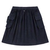 Dark Denim Buckle Skirt