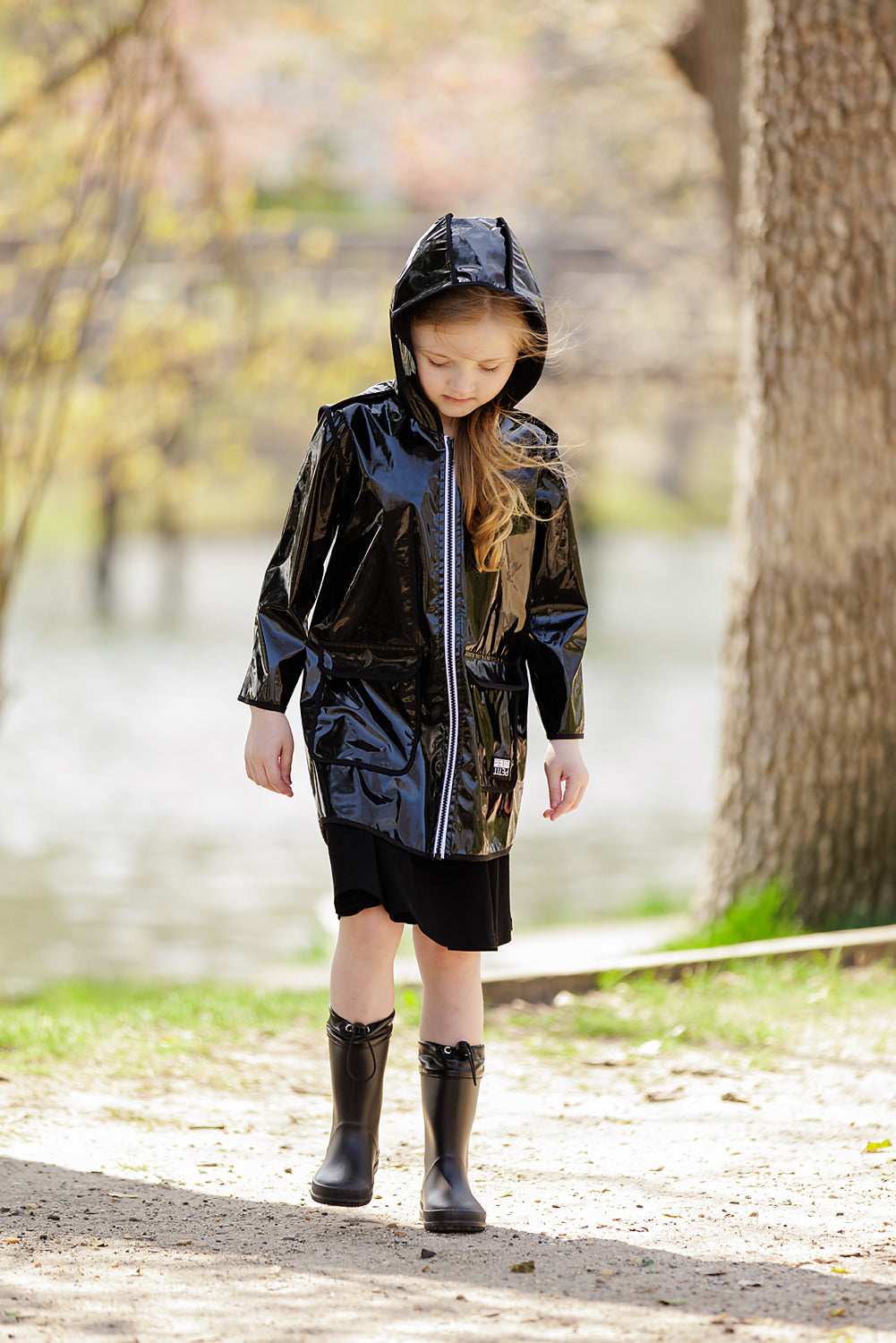 Black Long Raincoat