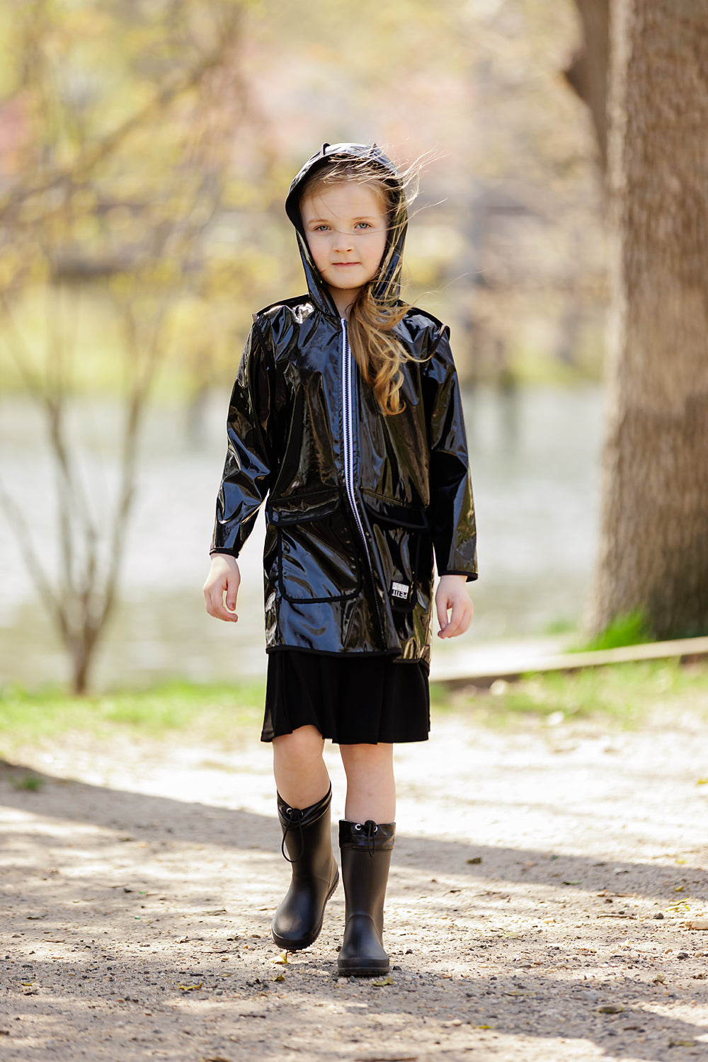 Black Long Raincoat